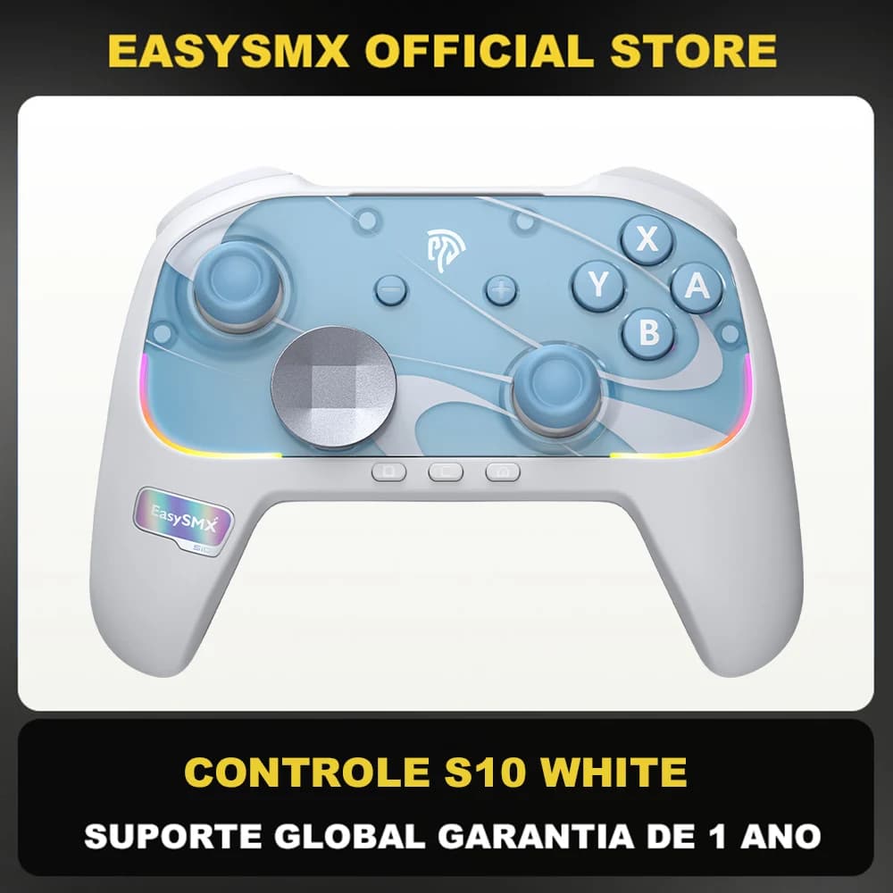 EasySMX S10 TMR – Controle sem fio RGB para Switch, PC e celular