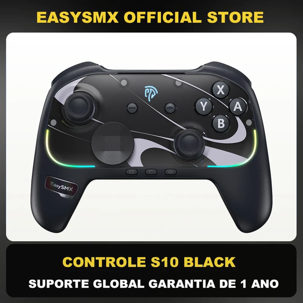 EasySMX Controle sem fio S10 RGB – Compatível Switch, PC, Celular