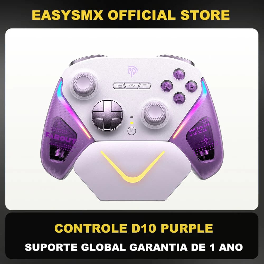 EasySMX D10 Controle sem Fio para PC, Switch, Celular e TV