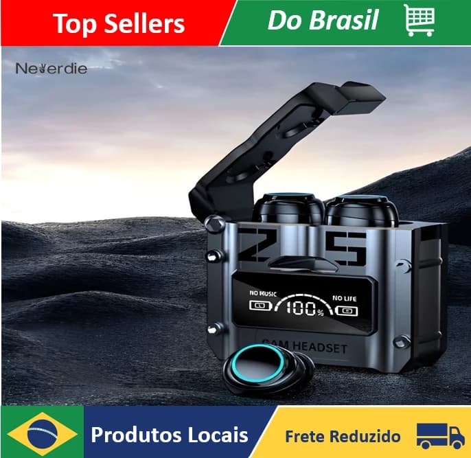 Neverdie Store Fone de Ouvido Bluetooth M25 TWS com Controle de Toque