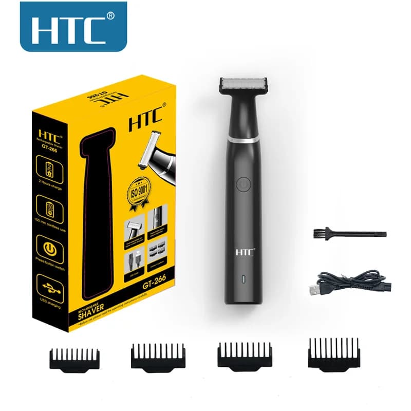 HTC Aparador Elétrico Masculino para Virilha e Corpo Recarregável