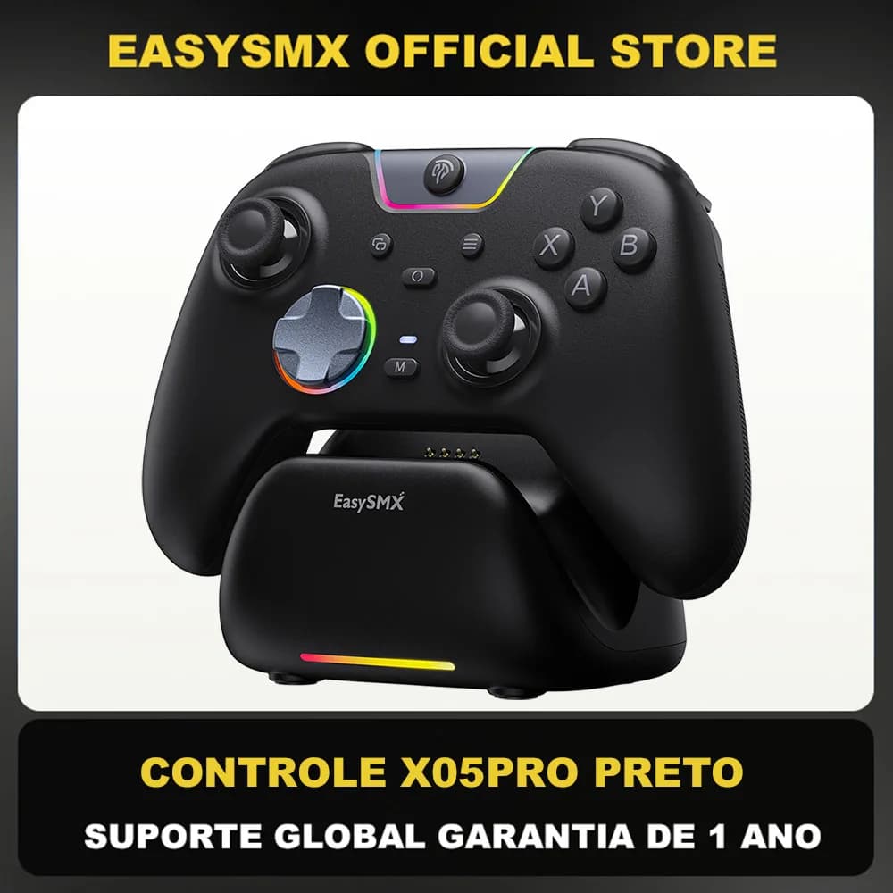EasySMX Controle de Carregamento X05Pro com RGB e Botão Silencioso