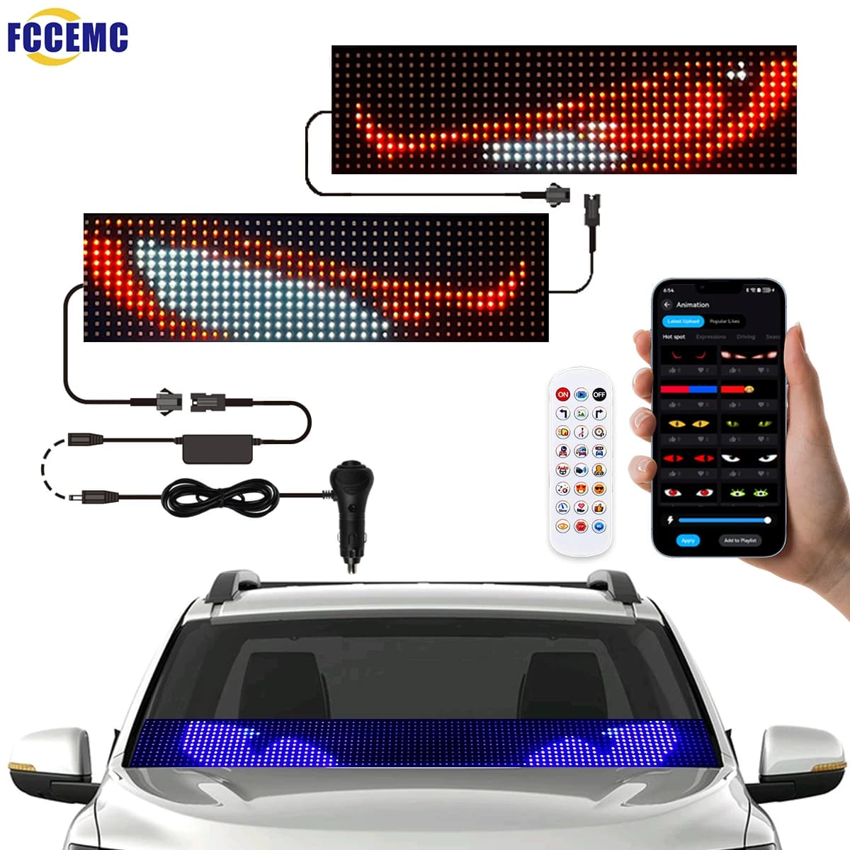Fccemc Painel LED Pixel RGB 12V 24V Controle Remoto