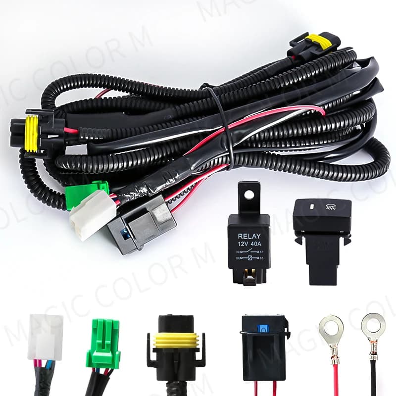 MAGIC COLORM Luz de Neblina com LED e Chicote para Carro