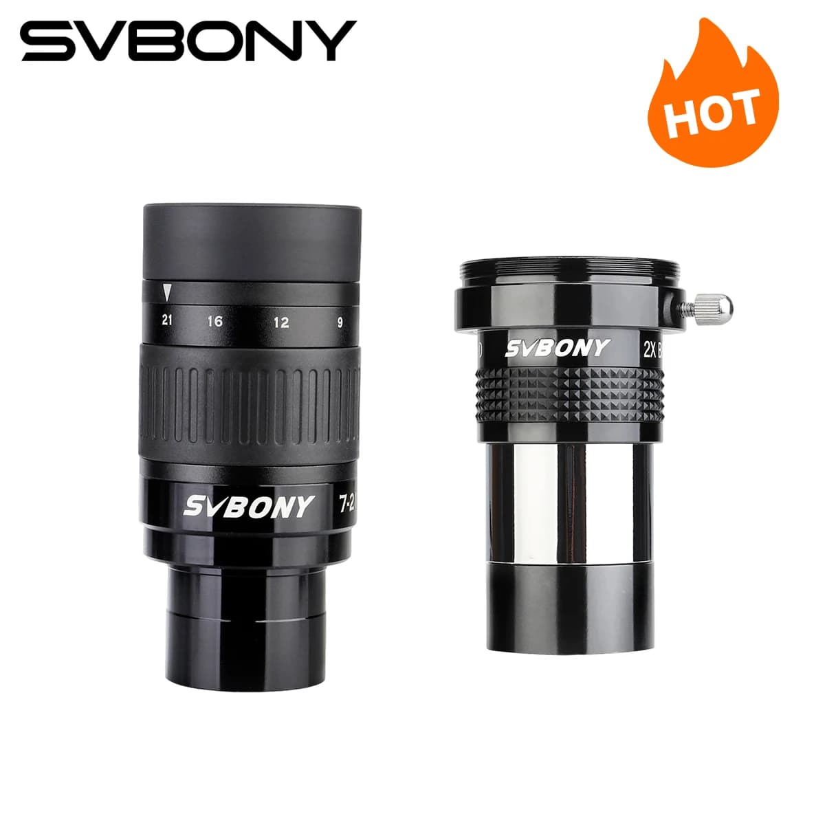 SVBONY Oculares Zoom 7-21mm + Lente Barlow 2X