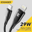 Essager cabo usb tipo c para iphone 14 13 12 11 pro max xs xr pd 29w carregador de carga rápida 3a cabo de fio relâmpago para ipad macbook — miniatura