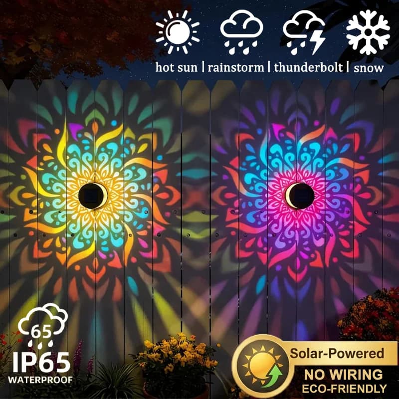 Luminária Solar Mandala LED à Prova d'Água para Jardim