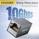 Essager Adaptador RJ45 10Gbps Fêmea-Fêmea para Cat6/7/8 — miniatura