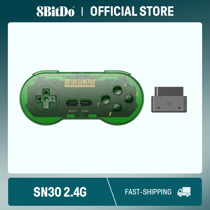 8bitdo Wireless Gamepad para SN30 – Jade Verde, 2.4G