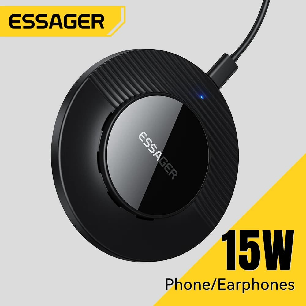 Essager Carregador Sem Fio 15W Compatível iPhone, Samsung, Xiaomi