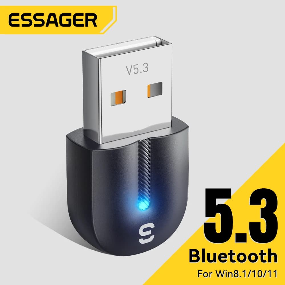 Essager Adaptador USB Bluetooth 5.3 – Receptor e Transmissor