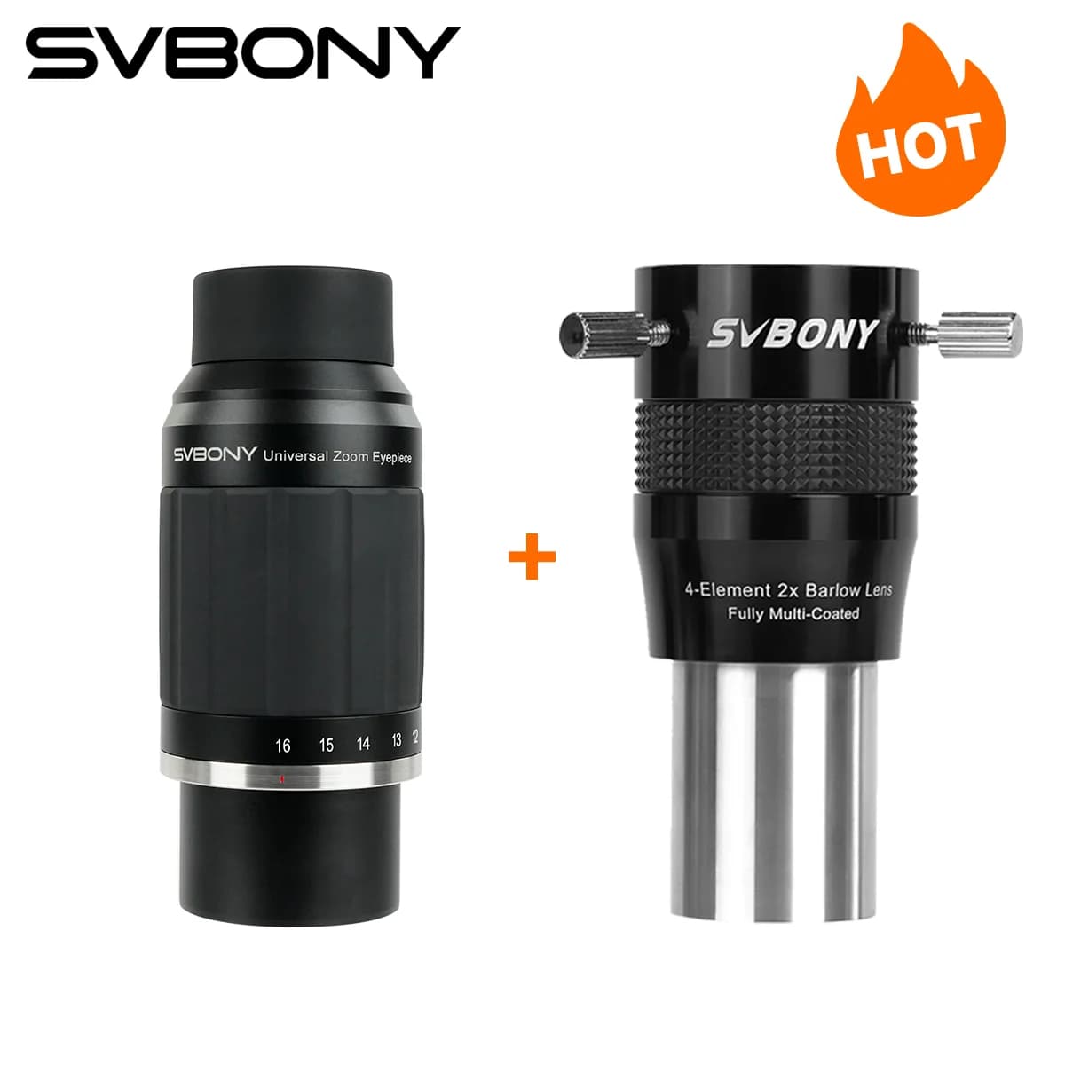 SVBONY Ocular Zoom com Lente Barlow 2X para Telescópio