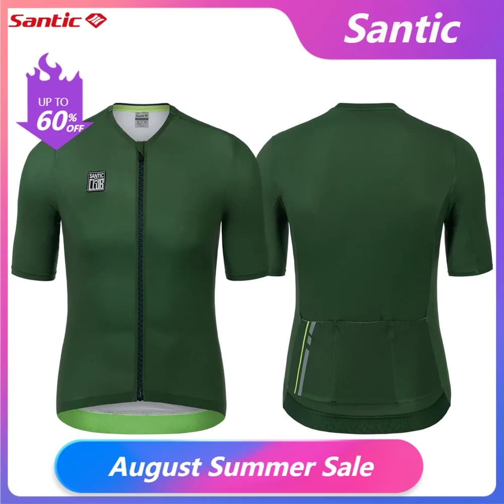 Santic Camisa Ciclismo Masculina Manga Curta com Bolsos