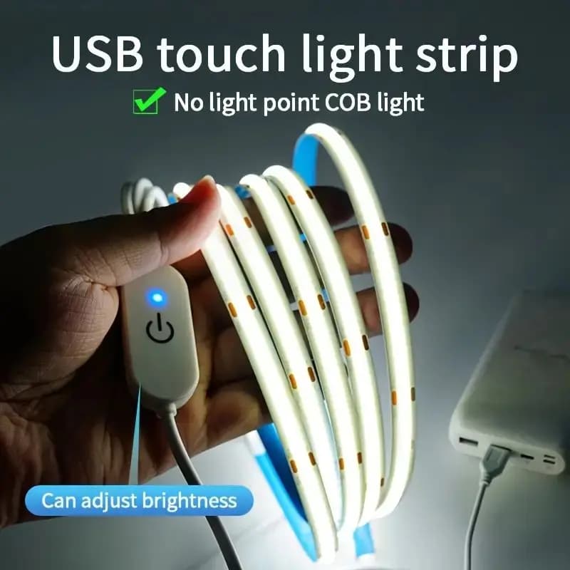 Fita de LED Flexível 5V com Dimmer Touch, USB - Iluminação Interna