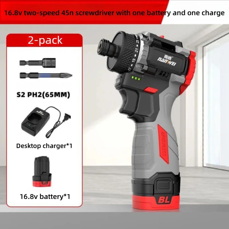Nanwei Furadeira Elétrica 16.8V com Motor Sem Escovas