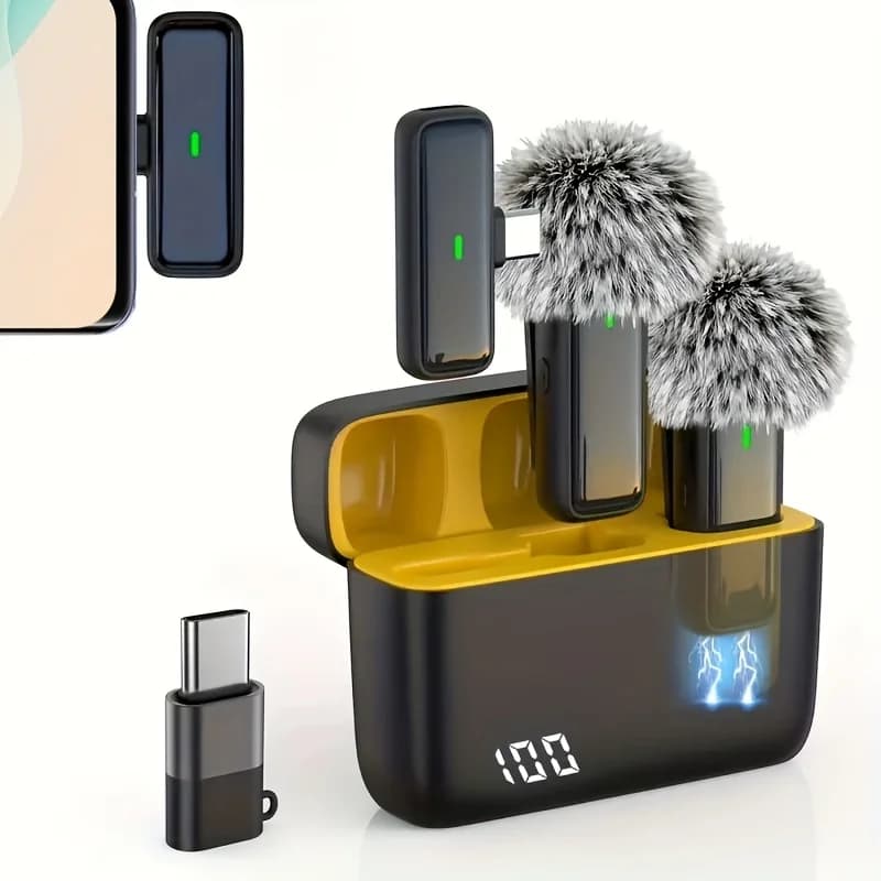 Mini Microfone Lapela Sem Fio USB‑C – Áudio Profissional