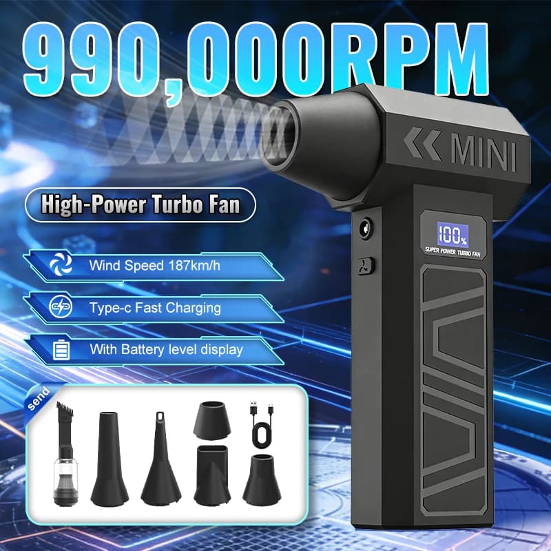 X3T Soprador de Ar 990000RPM - 4 Velocidades, Turbo Sem Escovas