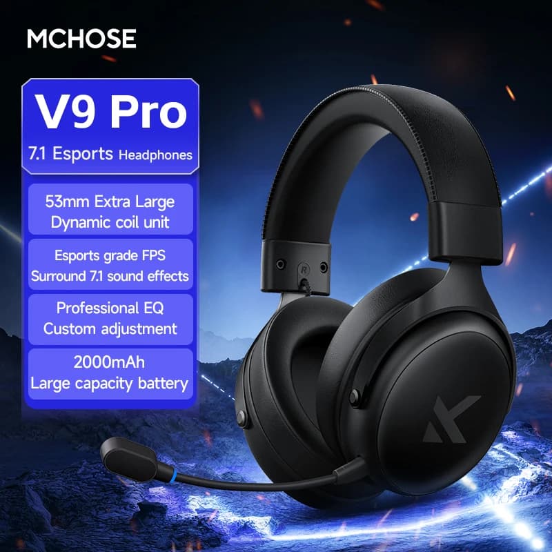 MCHOSE V9 Pro - Fone Bluetooth com Microfone 3 Modos