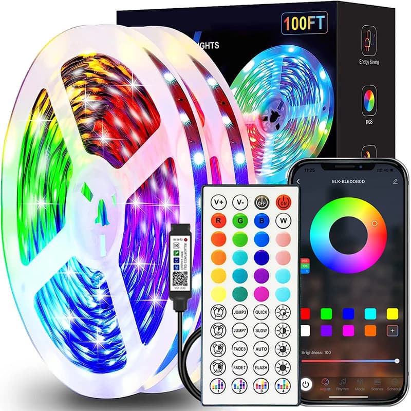 Fita de LED RGB 1m-40m com Controle por App - Decoração de Ambiente