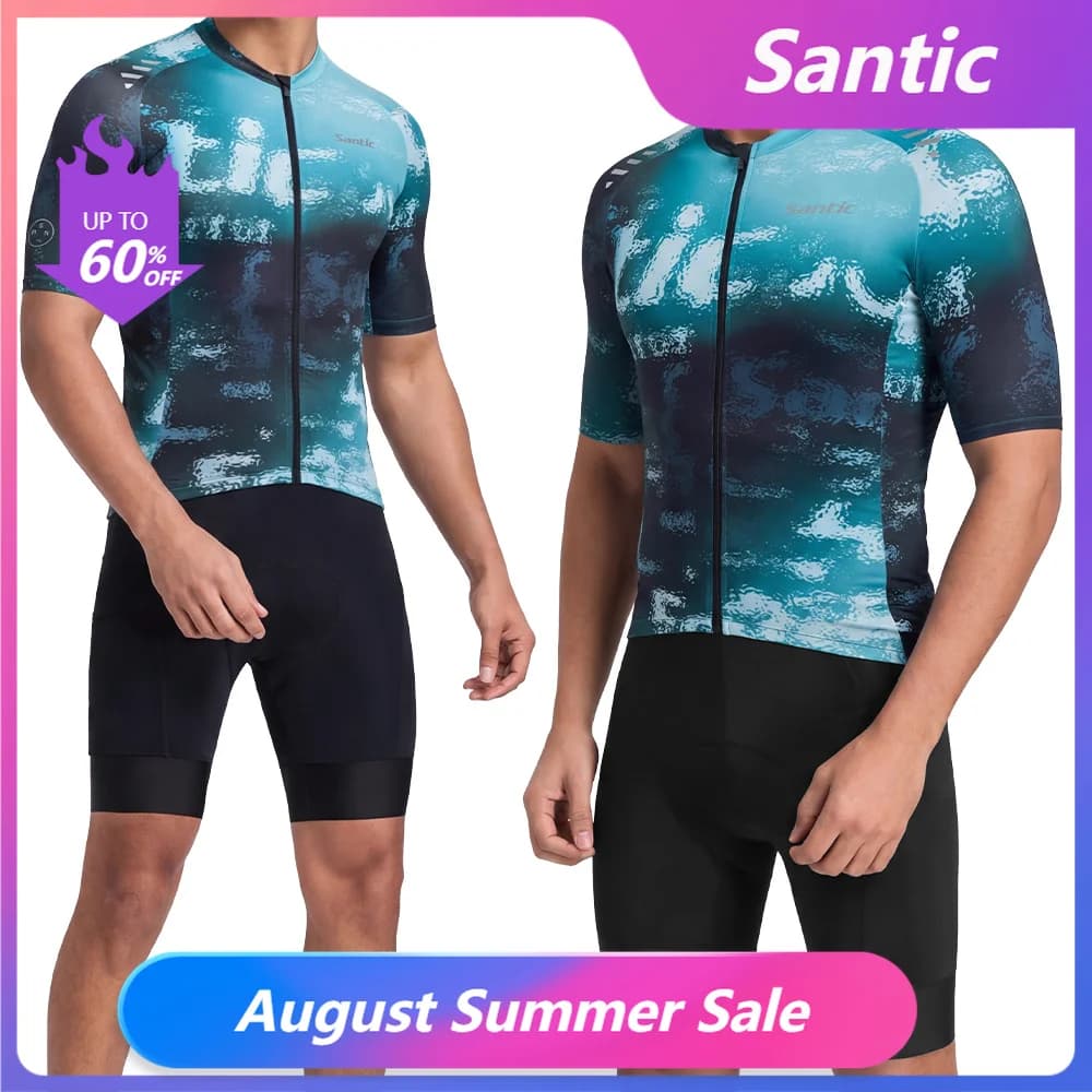Santic Conjunto Ciclismo Masculino Verão Respirável