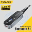 Essager bluetooth 5.1 adaptador transmissor receptor de áudio sem fio para música do carro fone de ouvido alto-falante adaptador sem fio 3.5mm jack — miniatura