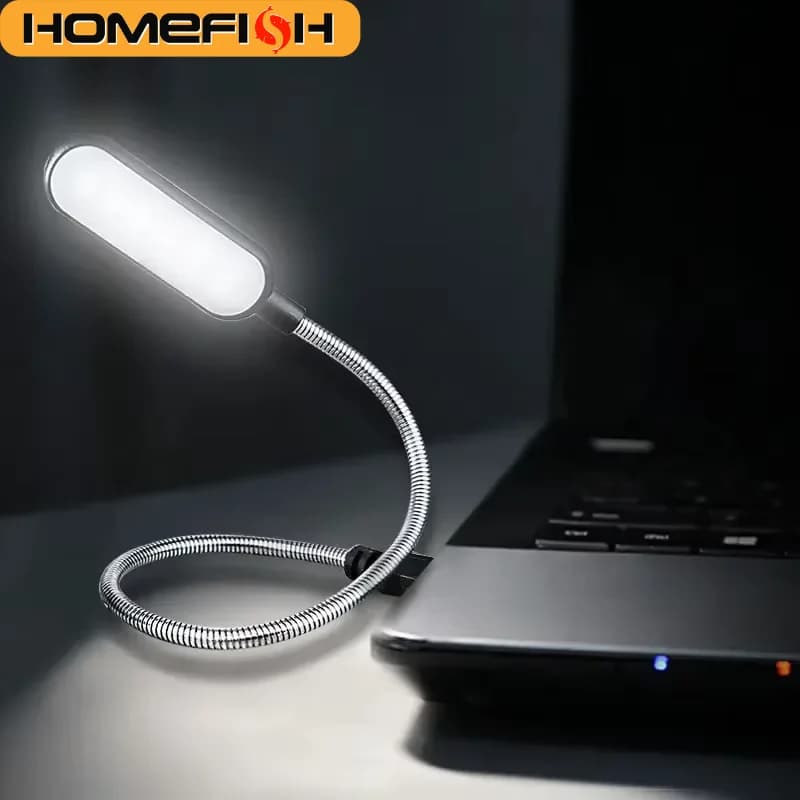 HOMEFISH Luz LED Mini USB – Lâmpada Portátil Flexível