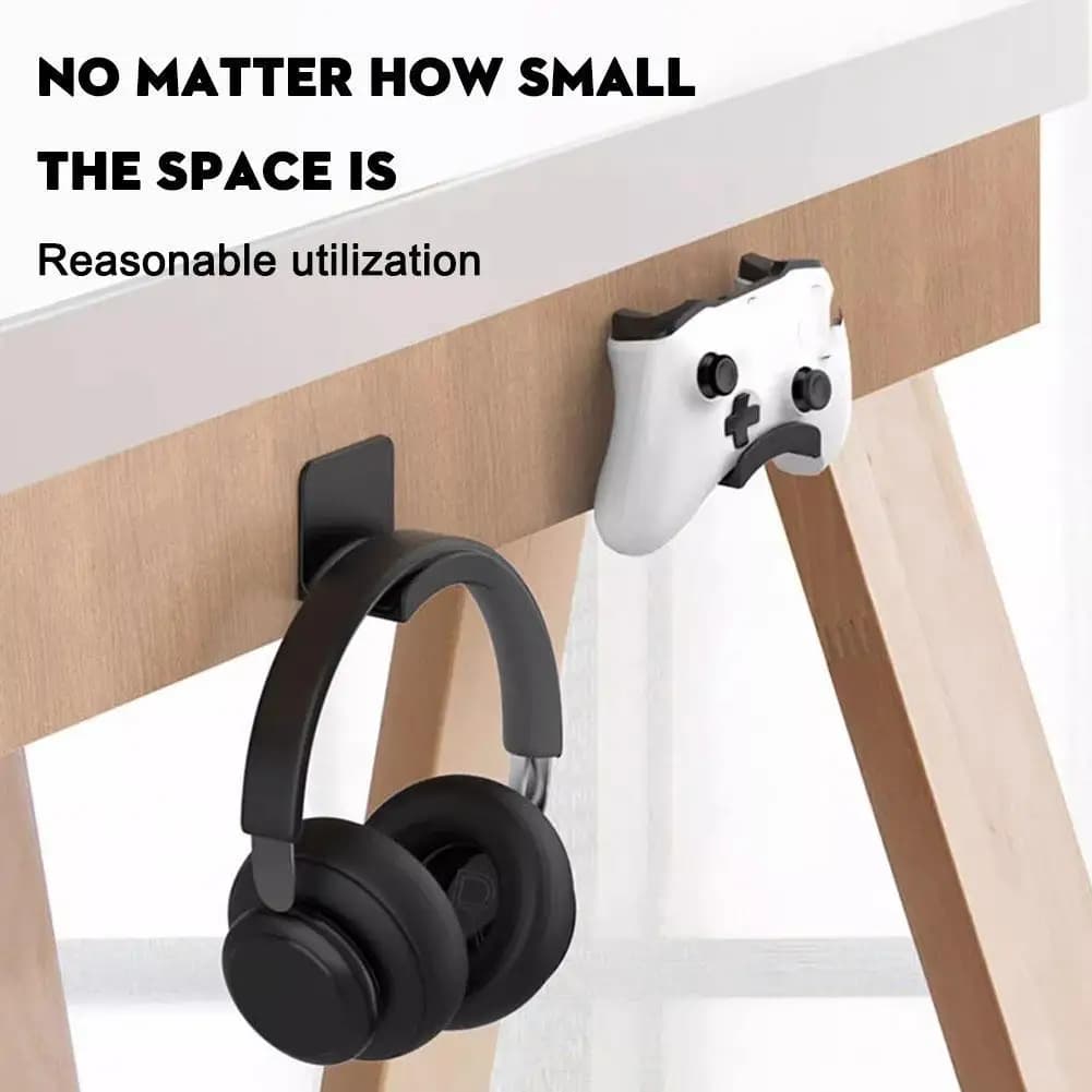 Suporte Universal para Auscultadores – Gancho de Parede e Mesa