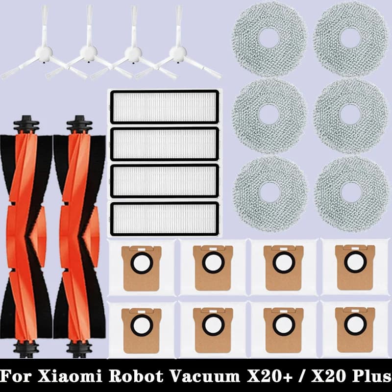 Xiaomi Peças para Robot X20 Plus – Escova, Filtro HEPA, Saco