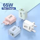 Carregador USB‑C 65W GaN – Compatível iPhone, Samsung, Xiaomi — miniatura