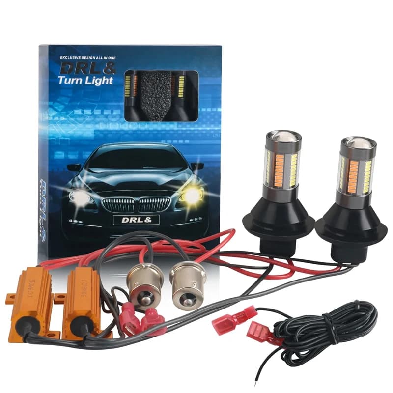 KALADA Lâmpadas LED Dual 1156 BA15S 2 peças - Branco/Âmbar