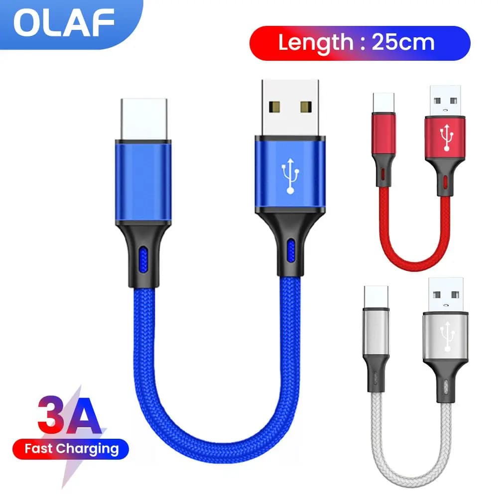 Cabo Micro USB Curto 0,25m – Carregamento Rápido e Dados