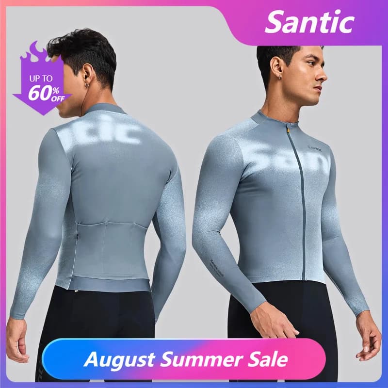 Santic Camisa Ciclismo Manga Longa Inverno Lã Quente