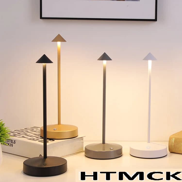 Luminária LED Recarregável Touch – 3 Cores e Dimerização