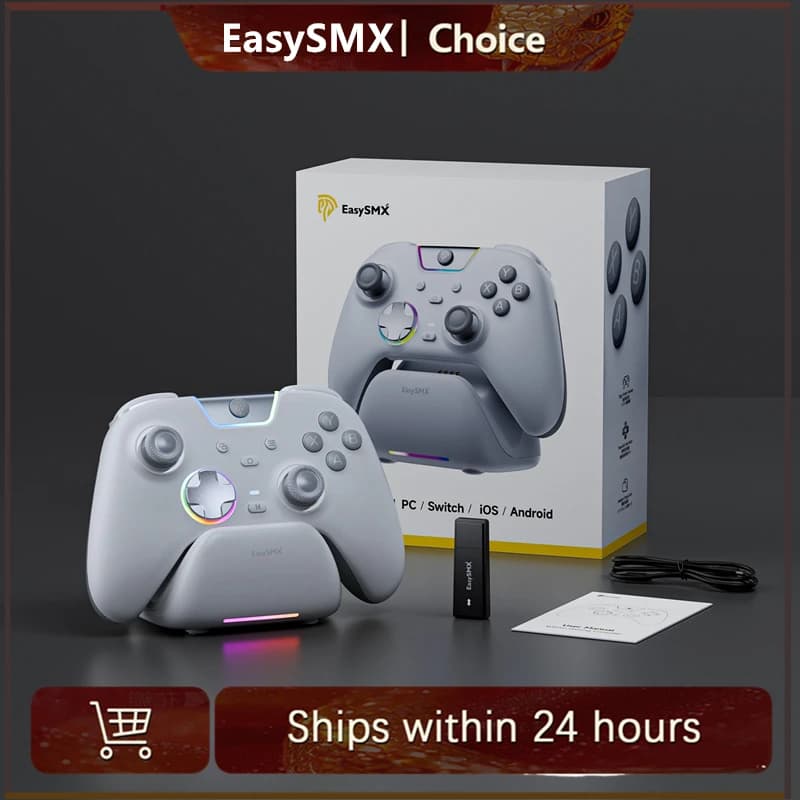 EasySMX Controle Sem Fio X05 Pro – Branco/Preto para PC e Android