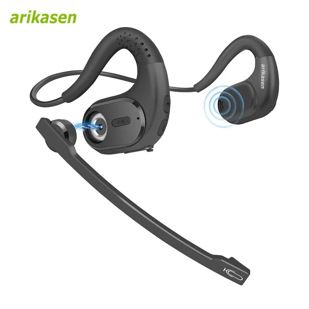 Fone Bluetooth sem fio com microfone e botão mute