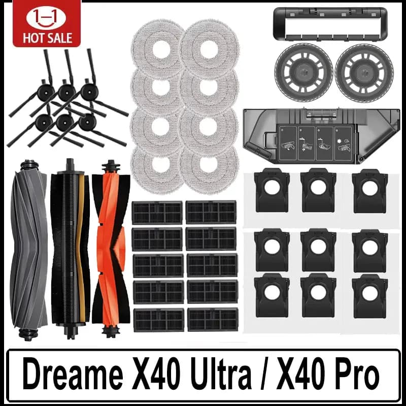 Dreame Peças de Reposição para Robô Vácuo X40 Ultra/Pro/L40 Ultra – Escovas, Filtros e Mais
