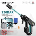 Yofidra Lavadora 5 em 1 Sem Fio 220bar 18V para Carro — miniatura