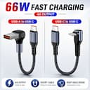 Cabo USB-C Ângulo Reto 66W 6A – Carregamento Rápido 25/50 cm — miniatura