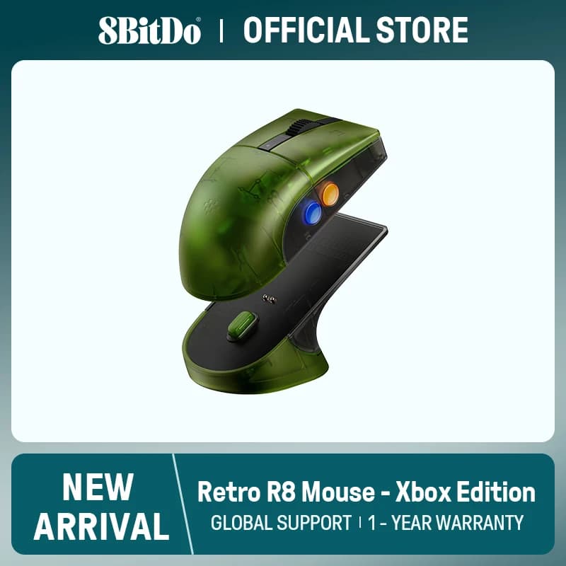 8bitdo Mouse Retro R8 Xbox Edition com Sensor Óptico 26K DPI