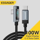 Essager Cabo USB Tipo C 90° PD 100W – Carregamento Rápido — miniatura