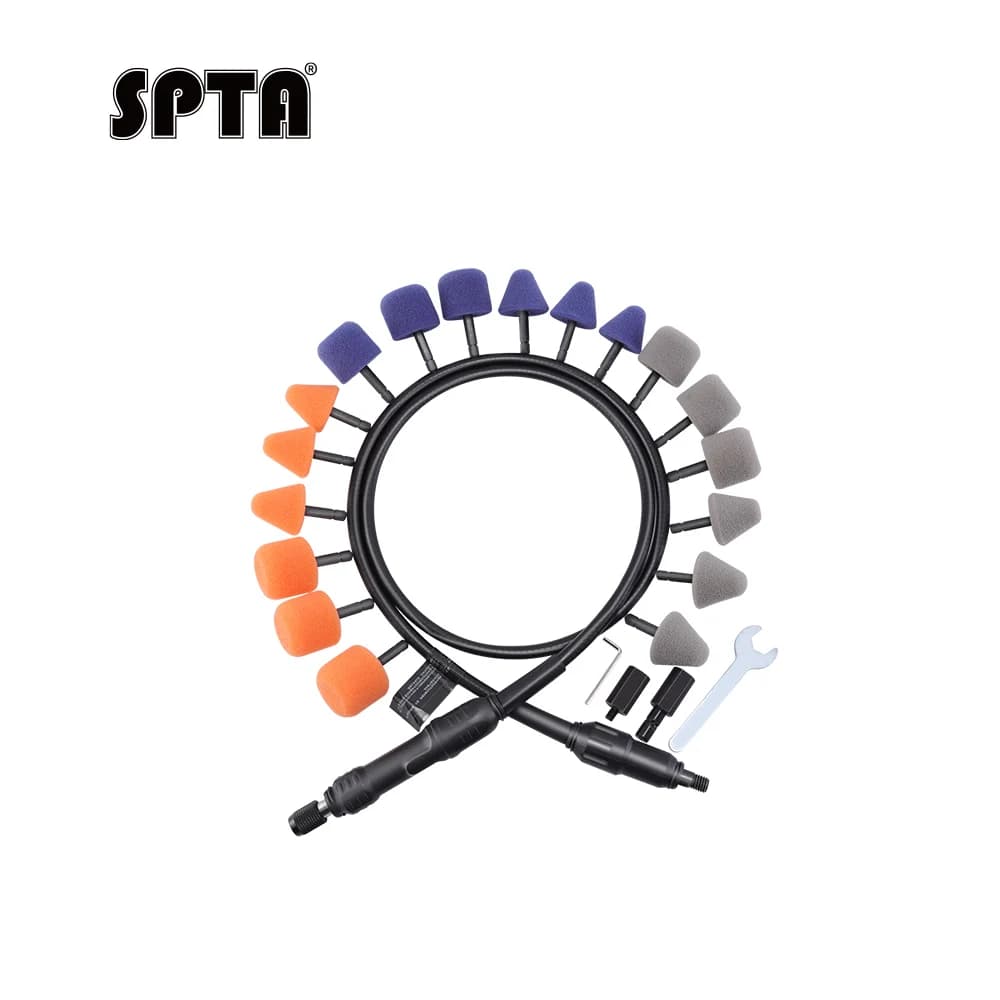SPTA Kit Polimento Mini 18 Peças com Eixos Flexíveis