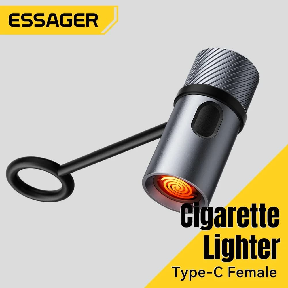 Essager Mini Isqueiro Tipo C com Tungstênio - Seguro e Econômico