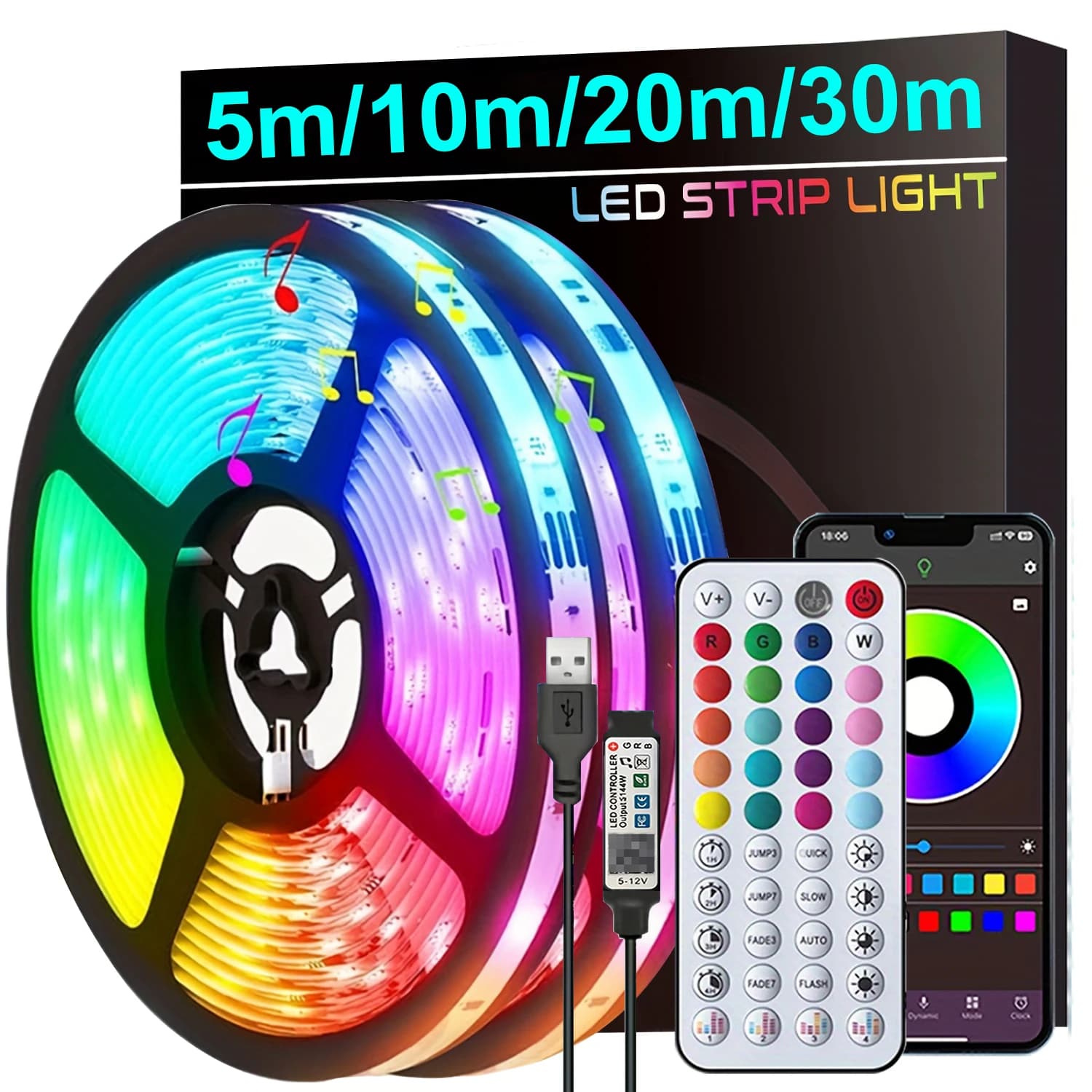 LEDFlex Tira LED Flexível com App e Sync Música