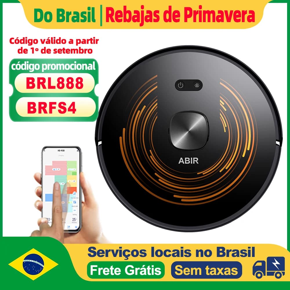 Abir X9: Robô aspirador com laser, 6500Pa, UV e mop