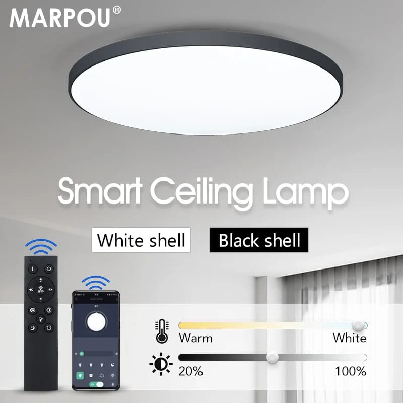 MARPOU Luminária de Teto Inteligente LED com Controle Remoto