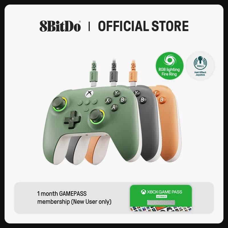 8BitDo Ultimate C – Controle com fio para Xbox, RGB e Hall
