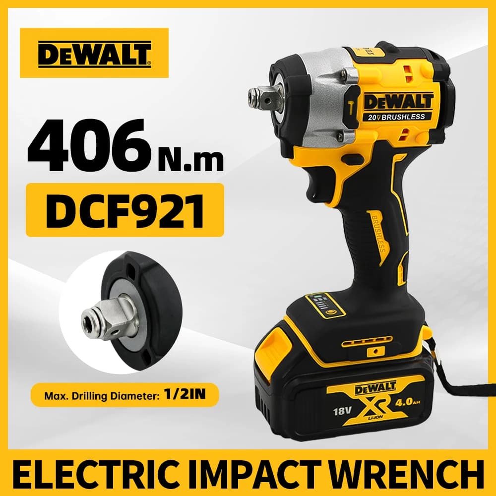 Dewalt DCF921 Chave de Impacto Sem Fio 406Nm LED
