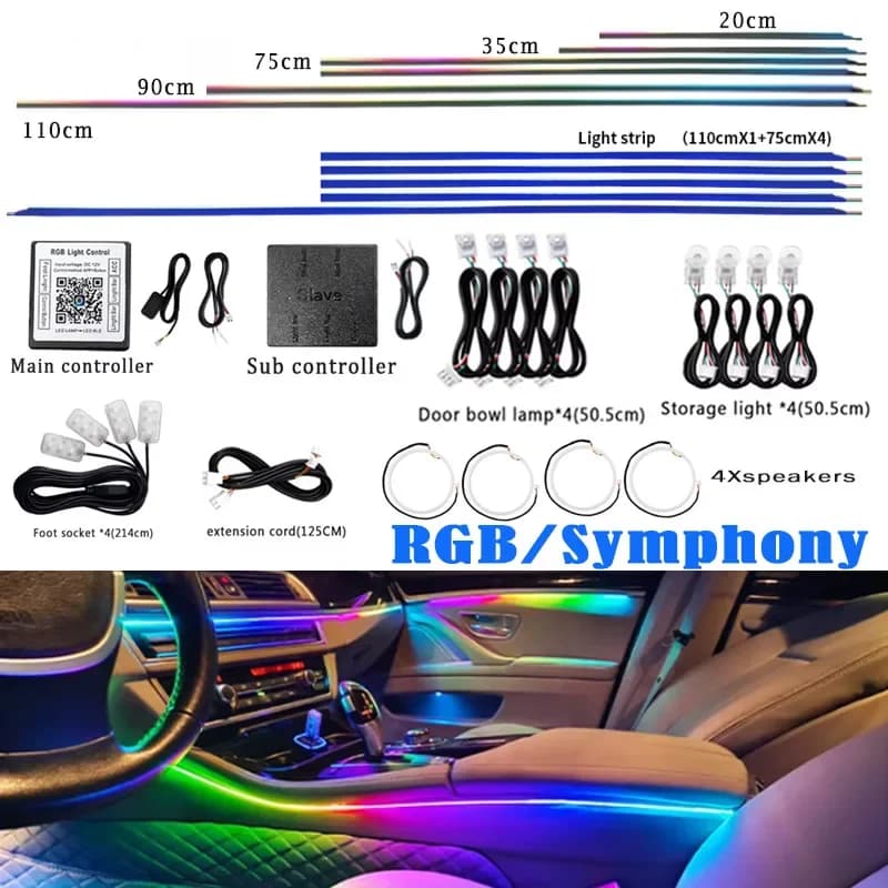 KALADA Kit 18 em 1 Fita LED RGB com Controle e Acessórios
