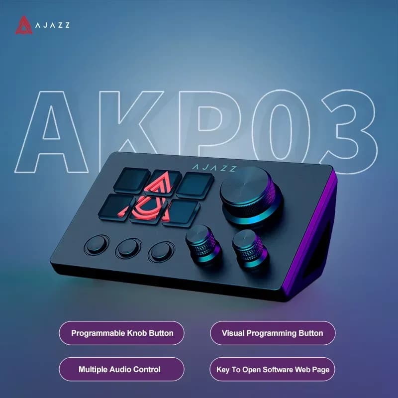 Ajazz Controlador de Painel AKP03E/153E - Mini Teclado Programável