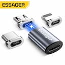 Essager micro usb tipo c adaptador magnético para iphone xiaomi samsung usbc para micro usb conversor ímã de carregamento conector USB-C — miniatura